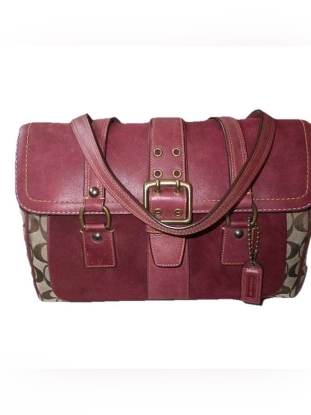 Coach Vintage Special Edition Oxblood Suede Shoulder Bag RARE